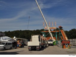 Fotos des Aufbaus des Ingolstädter Herbstvolksfestes 2024