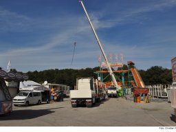 Fotos des Aufbaus des Ingolstädter Herbstvolksfestes 2024