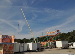 Fotos des Aufbaus des Ingolstädter Herbstvolksfestes 2024