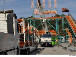 Fotos des Aufbaus des Ingolstädter Herbstvolksfestes 2024