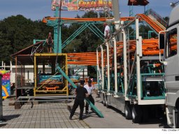 Fotos des Aufbaus des Ingolstädter Herbstvolksfestes 2024